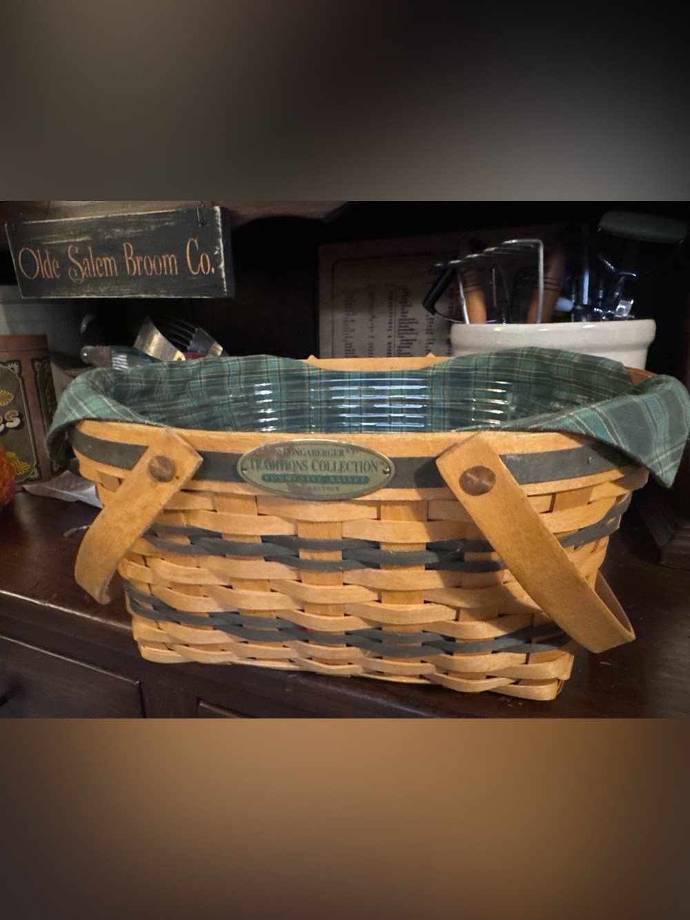 Vintage 1996 Longaberger Traditions Collection Community Basket Liner Protector